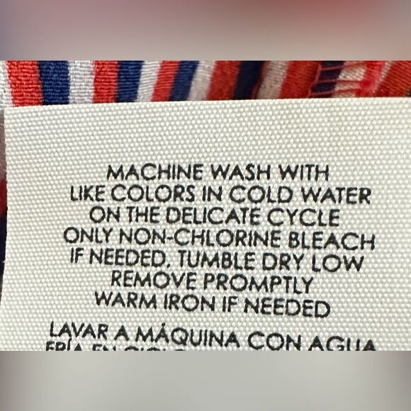 CABI Red White Blue Stripe V-Neck Long Sleeve Top Blouse Women's X-Small - Picture 5 of 9